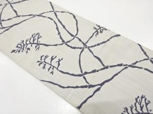 アンティーク　草葉模様織り出し袋帯（材料）